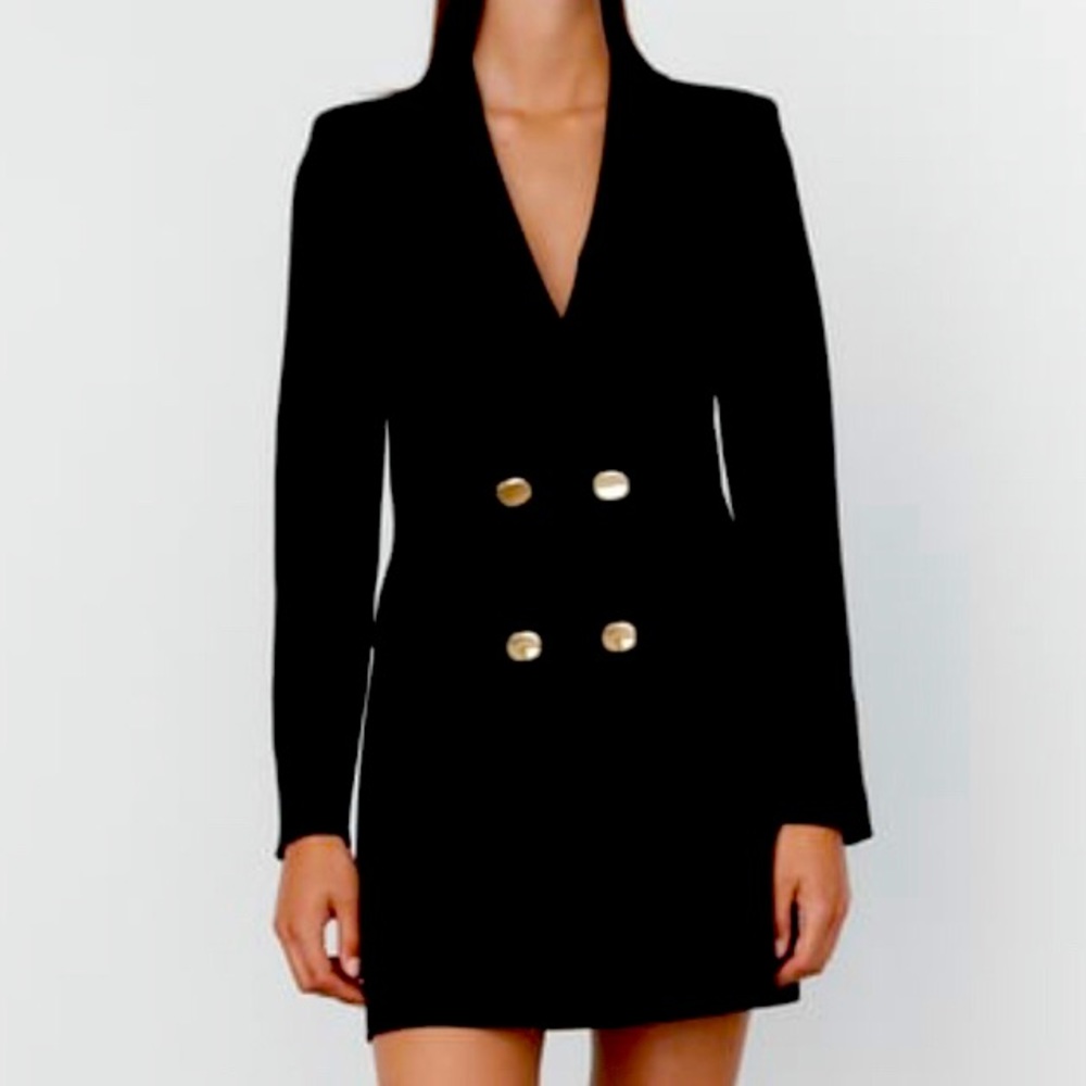 Double Breasted Long Blazer Dress